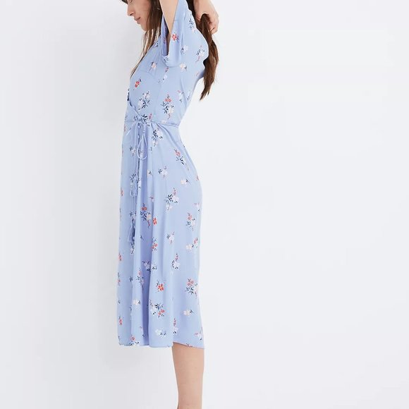 Madewell Button-Wrap Midi Dress in Aloha Floral size 10 - Picture 3 of 7